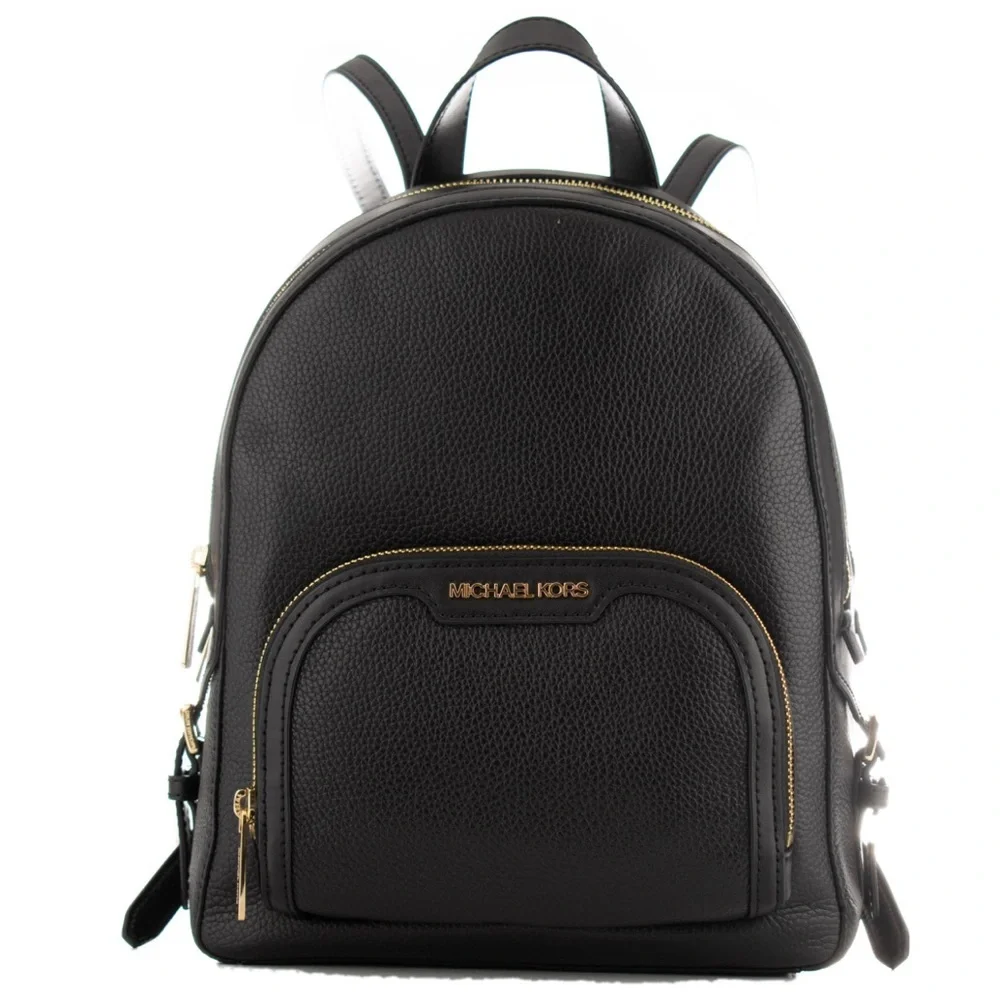 Michael Kors Backpack Bag Jaycee Md Pkt Backpack Leather Black NWT